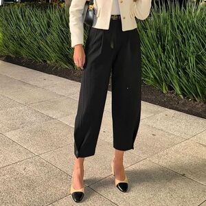 Cuff hem tapered pants